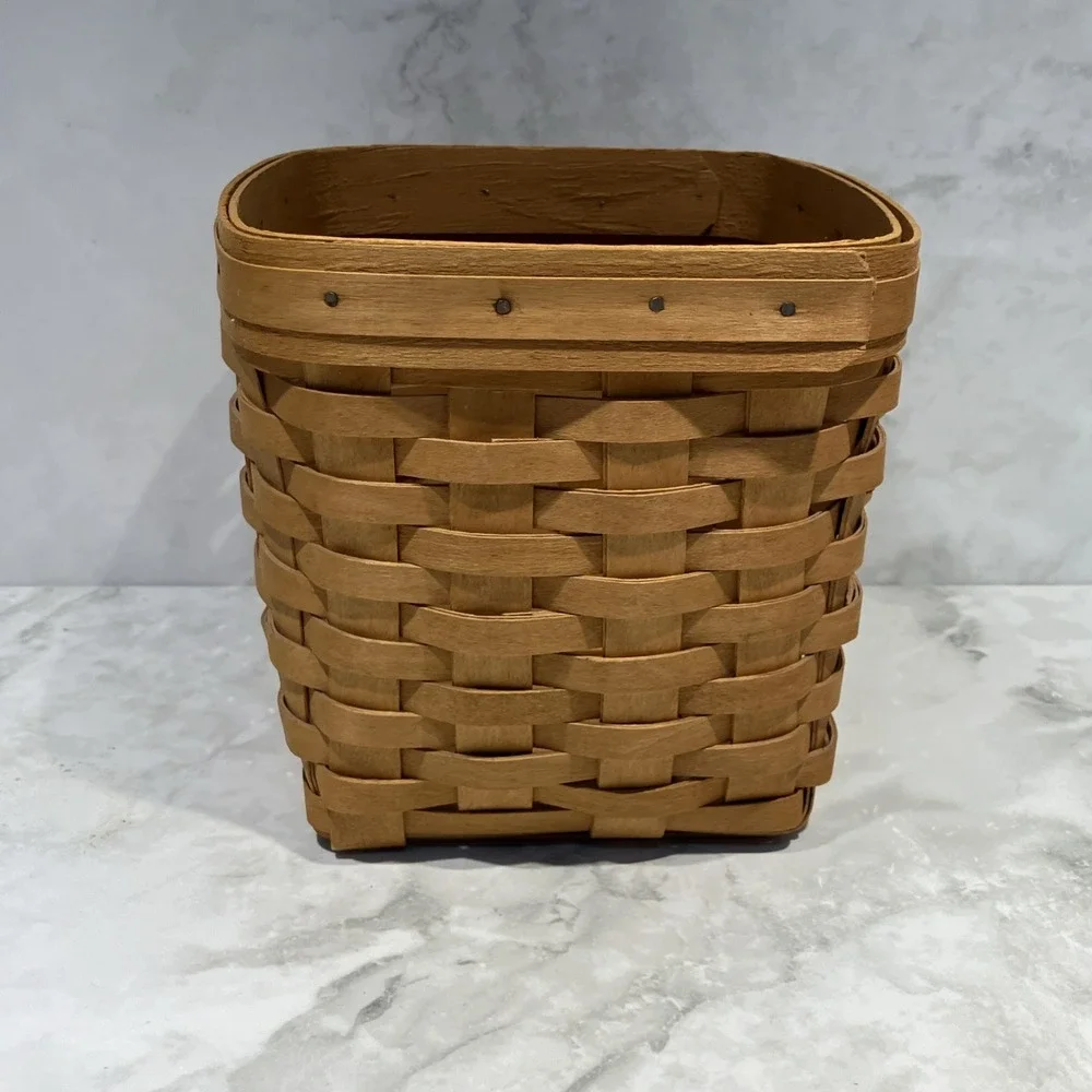 Longaberger 1977 Kleenex Tissue Box Brown With Wood Lid Vintage